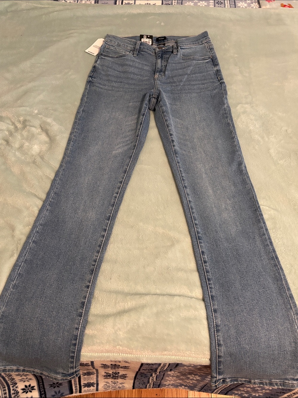 Express Light Blue Wide-Leg Jeans